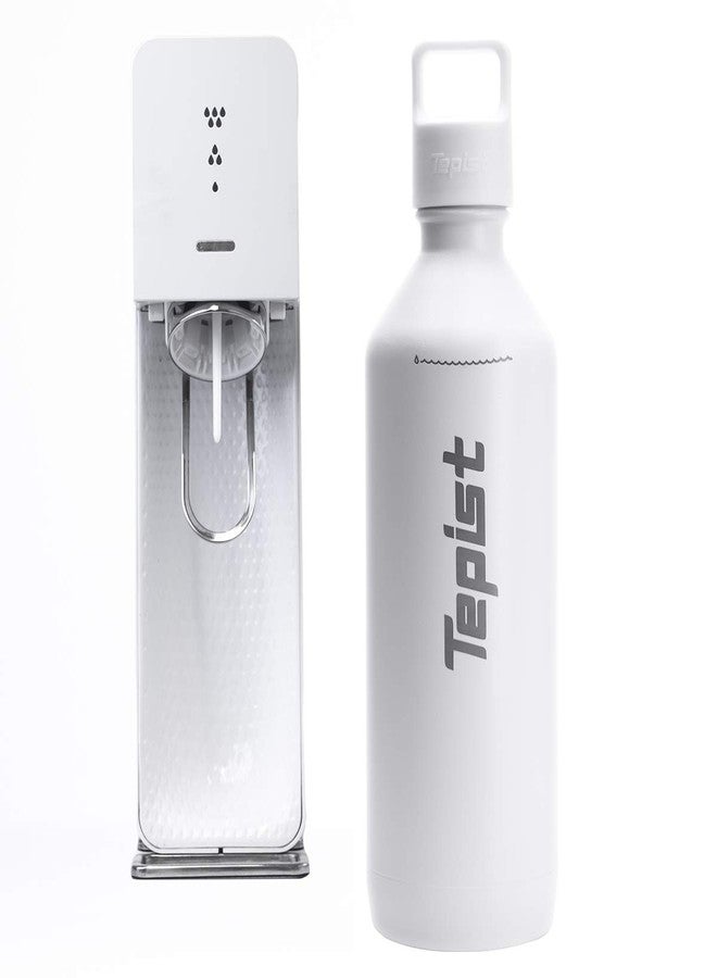 Tepist ThirtyO 30oz Stainless Steel Bottle Compatible with Sodastream Machines | Powder Coated White | Vacuum Sealed | Double Walled | Leak-Proof | Easy to Carry | Reusable Bottle - Image 2